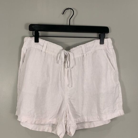 Cato size large woman’s white linen drawstring shorts - Picture 2 of 10